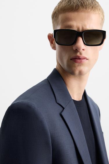 BLAZER STRUCTURE À CARREAUX - Bleu roi de Zara - Image 5