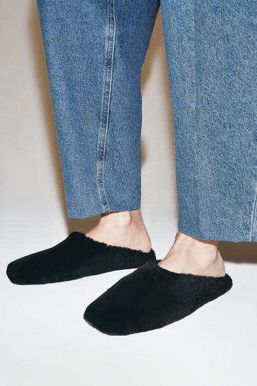 Zara LIMITED EDITION LEATHER FLATS - Black