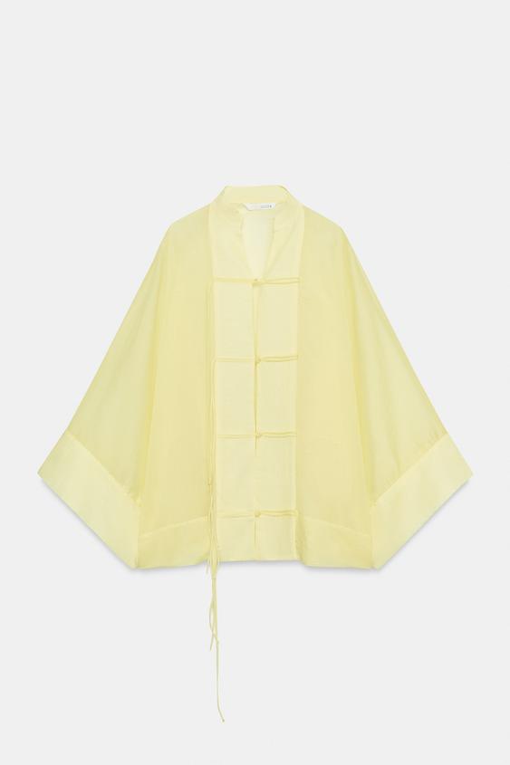 BLUSA FLUIDA ALAMARES ZW COLLECTION - Amarillo de Zara - Imagen 0