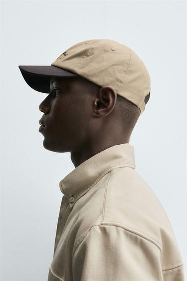 CASQUETTE BRODERIE COMBINÉE - Marron / Taupe de Zara - Image 1
