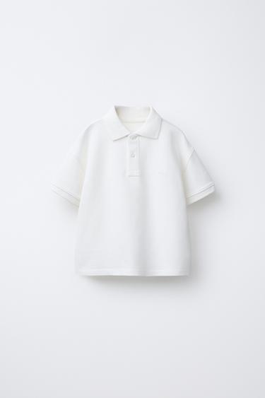 BASIC PLAIN POLO SHIRT - White by Zara - Image 0