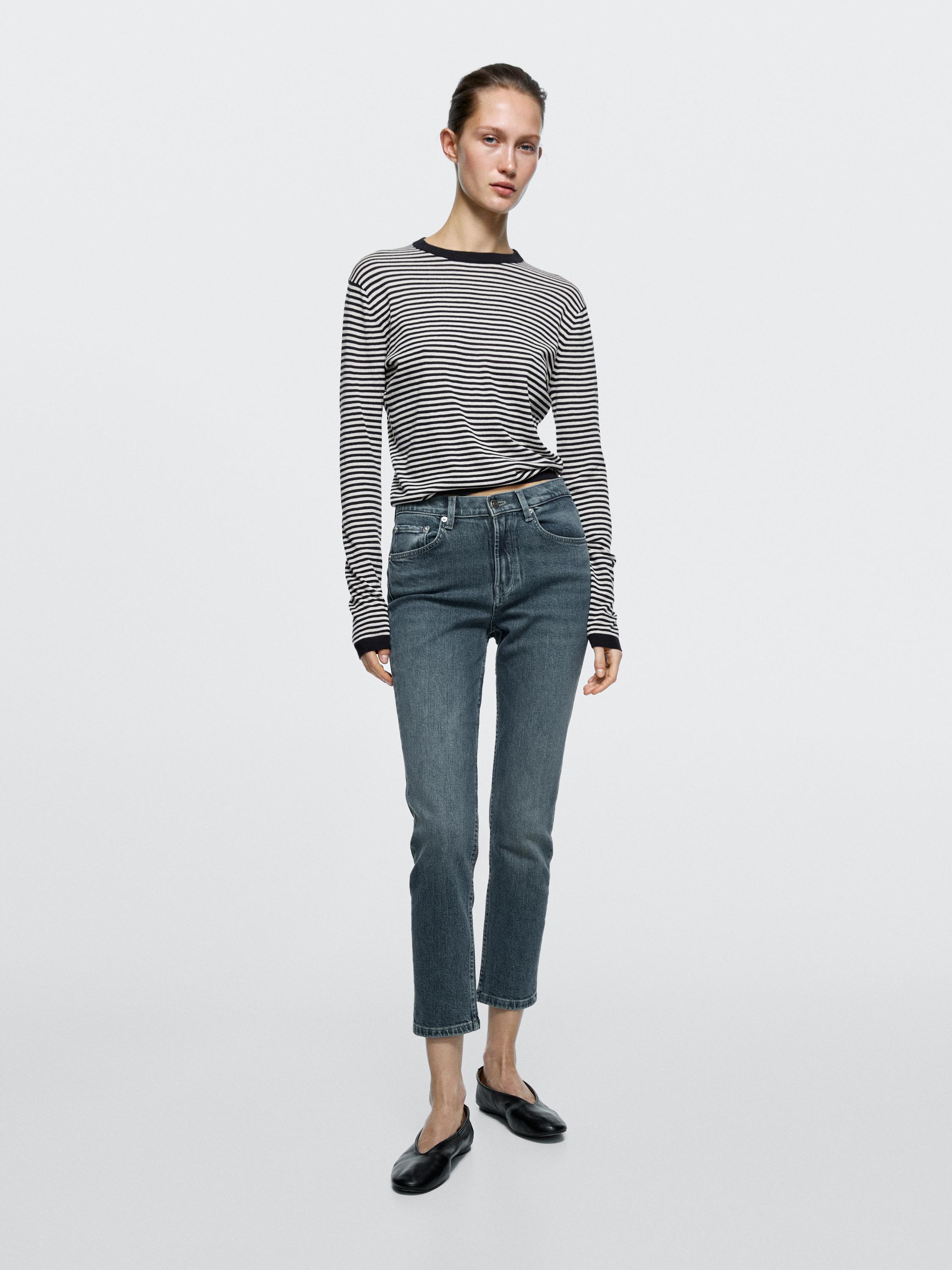 Mid-rise cropped slim fit jeans — 470