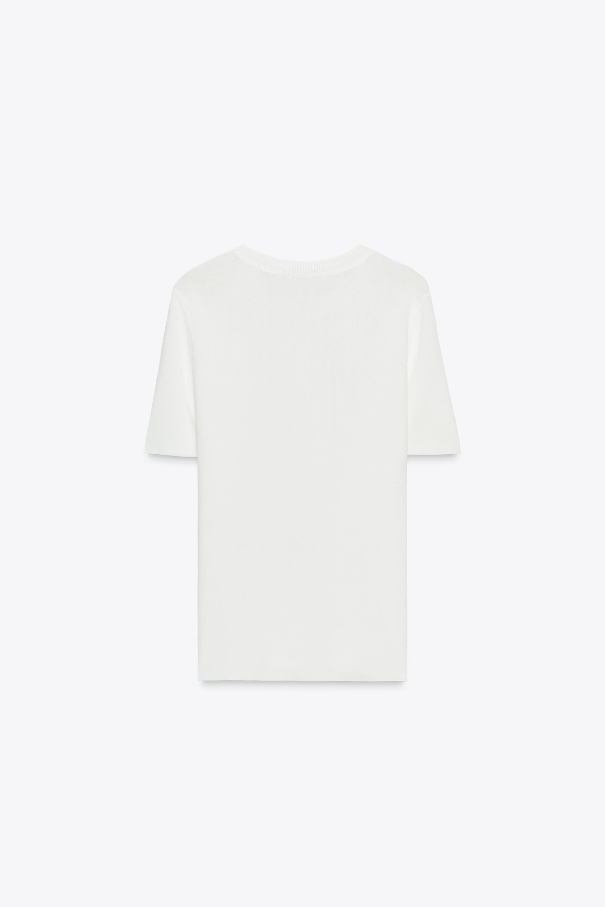 TOP EN MAILLE MANCHES COURTES