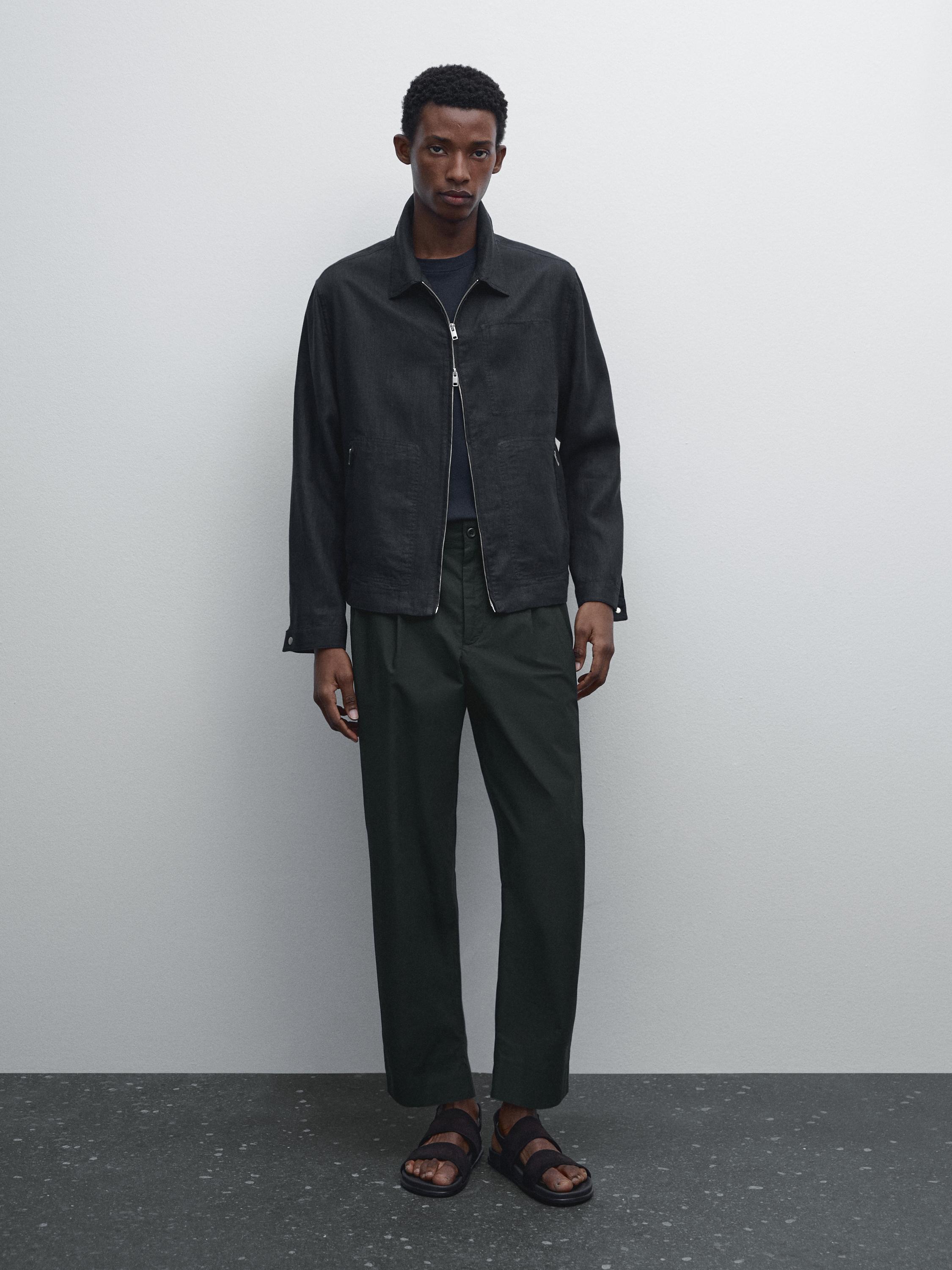 100% cotton trousers with double darts - Navy blue | ZARA 100% cotton trousers with double darts - Navy blue | ZARA