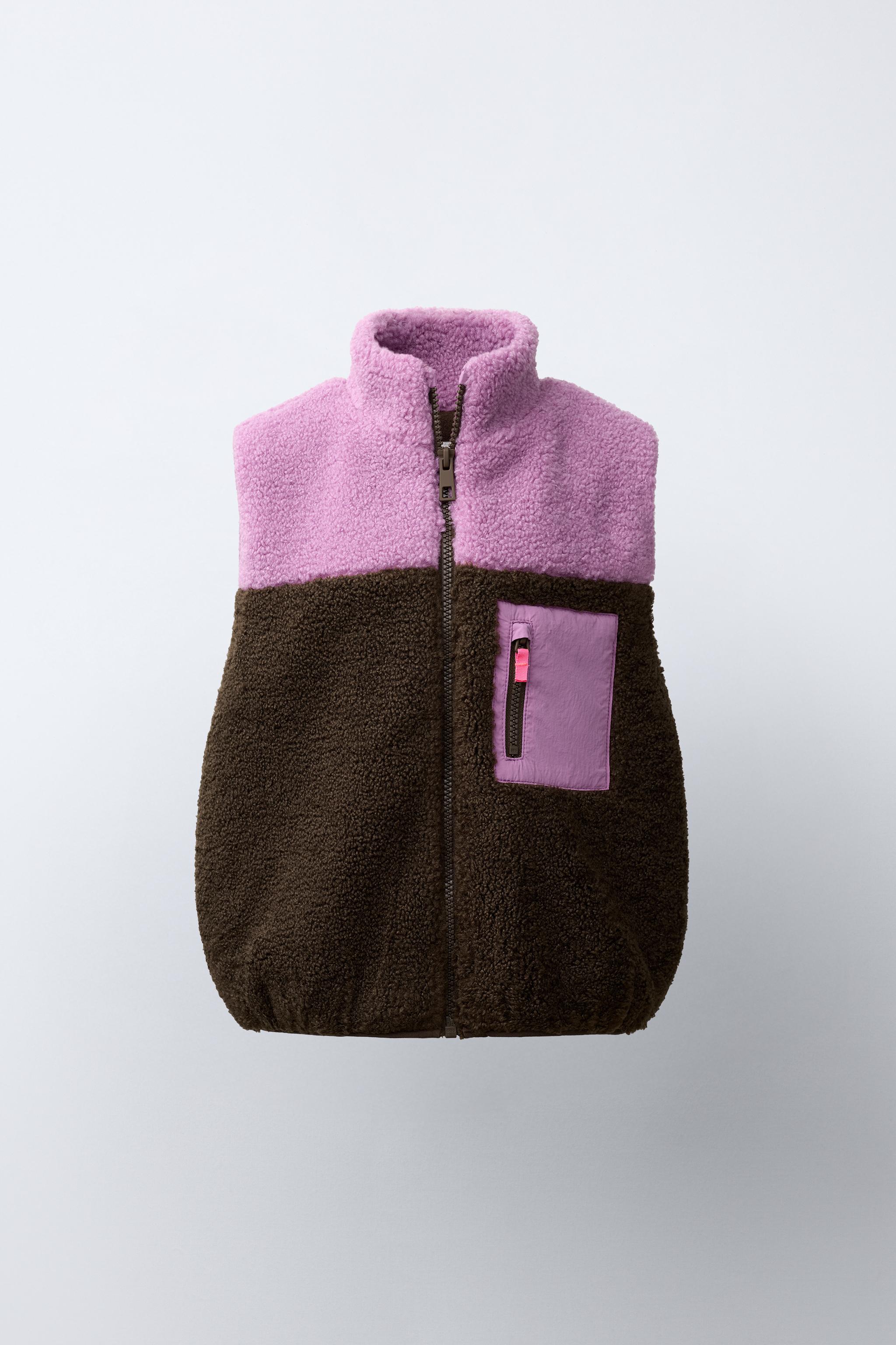 GILET EFFET MOUTON COLOR BLOCK