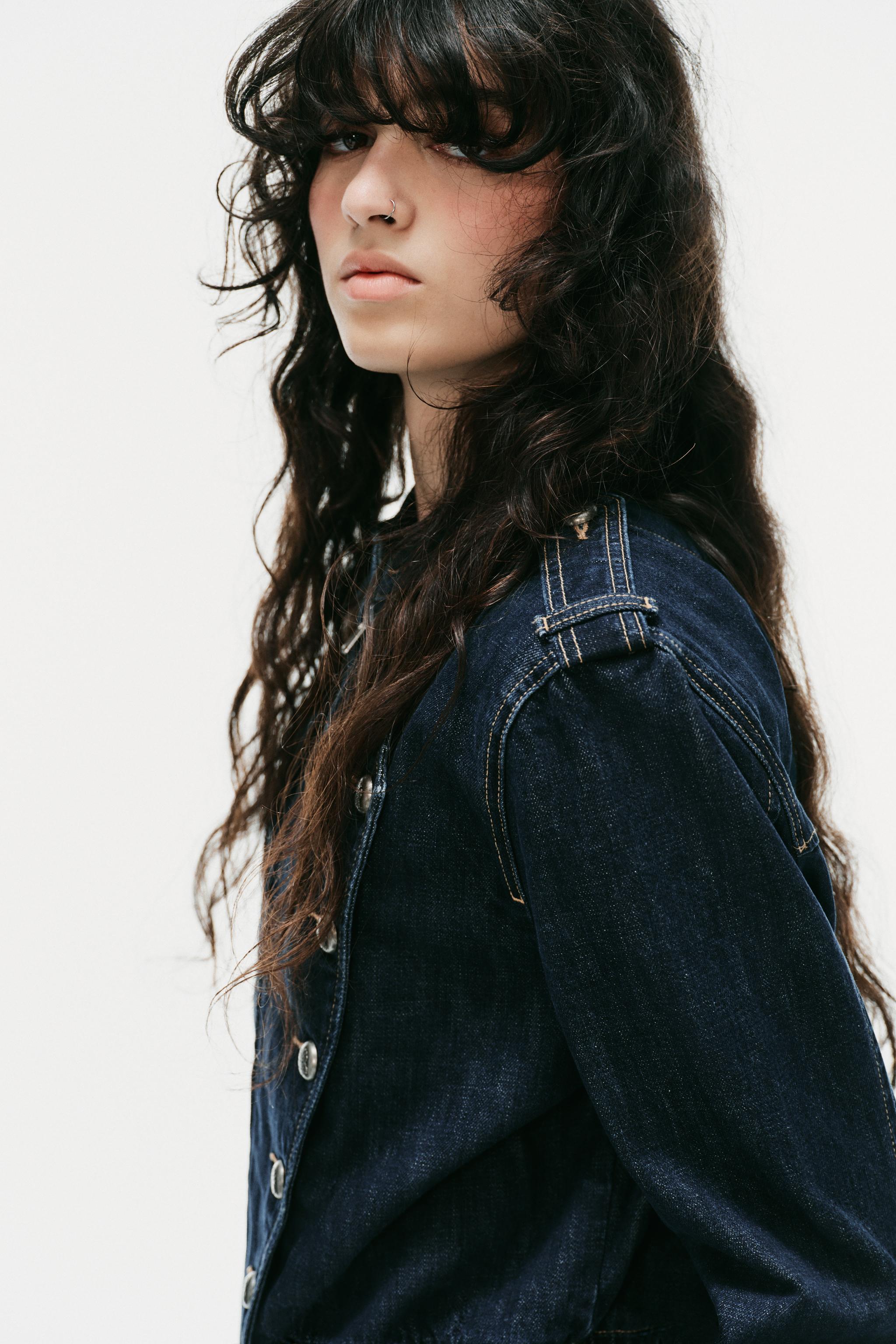 Женские куртки Zara TRF BUTTON DENIM JACKET — фото 3