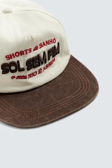 CONTRAST EMBROIDERY CAP - Ecru by Zara - Image 5