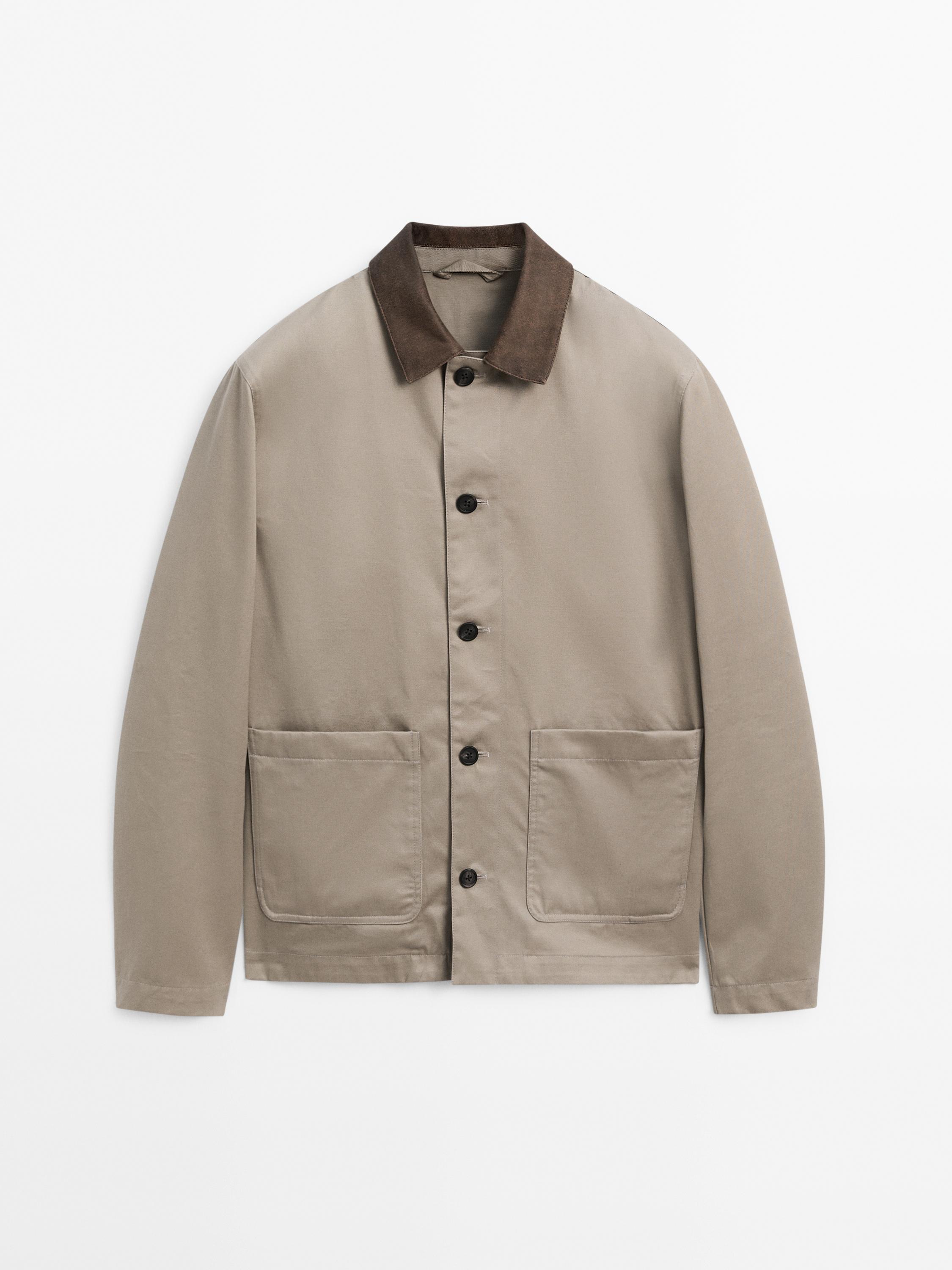 eaphi big collar leather short jacket レディース