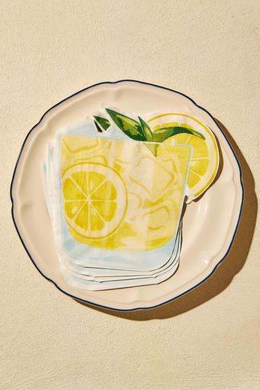 LOT SERVIETTES DE TABLE PAPIER LIMONADE (LOT DE 20) - Jaune de Zara - Image 5