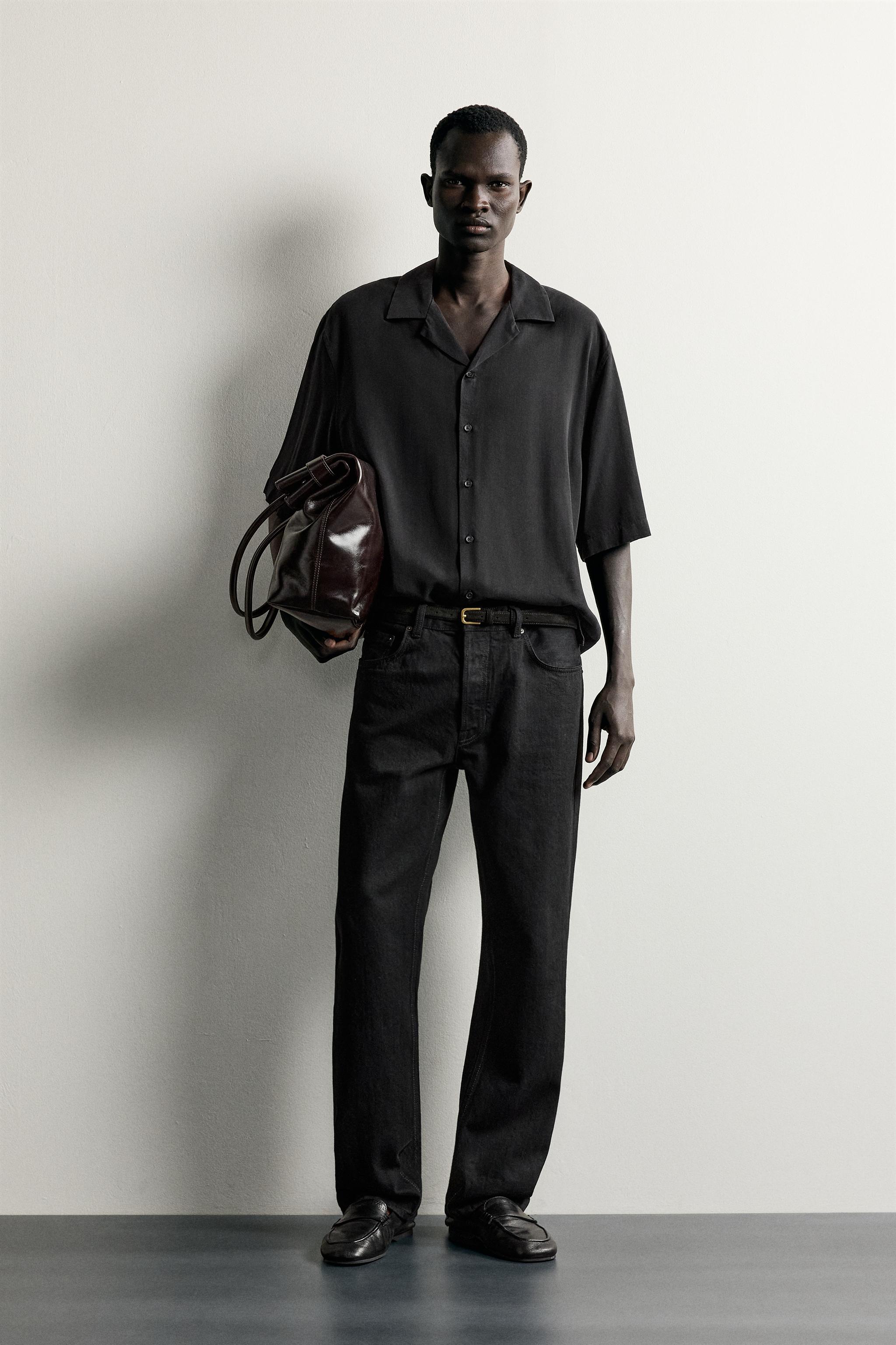 Zara DÖKÜMLÜ RELAXED FIT GÖMLEK