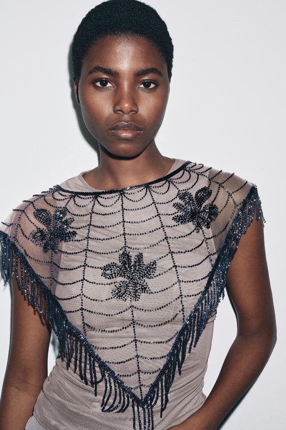 BEADED EMBROIDERED CAPE