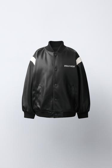 BOMBERJACK MET LEEREFFECT - Zwart van Zara - Afbeelding 0