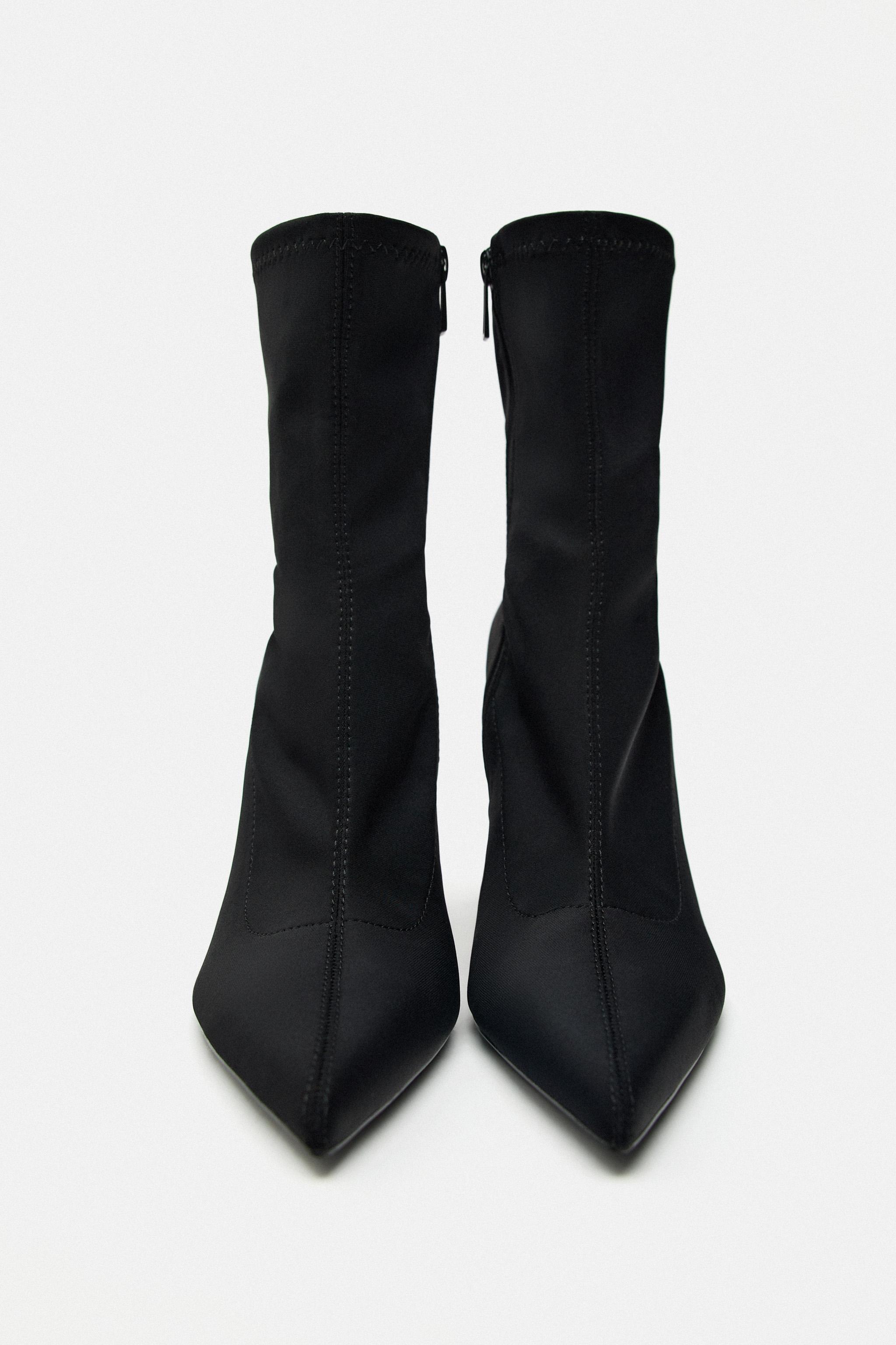 Zara black pointed clearance boots