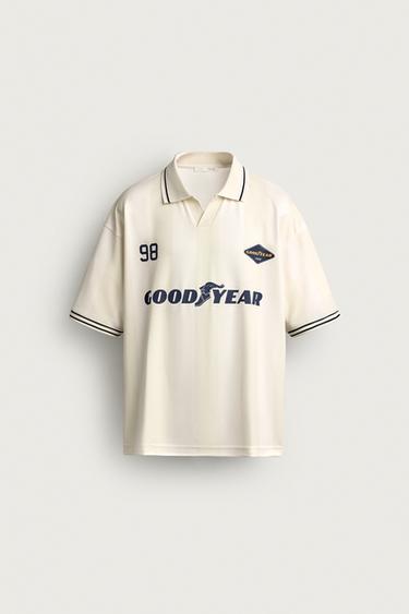 GOODYEAR© RETRO GRAPHIC POLO — Oyster-white 1