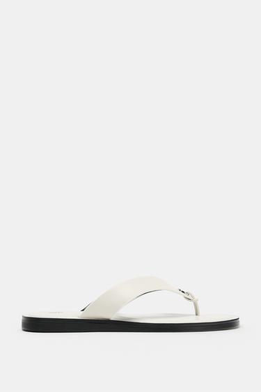 Zaras PLANA SKINNSANDALER - Vit