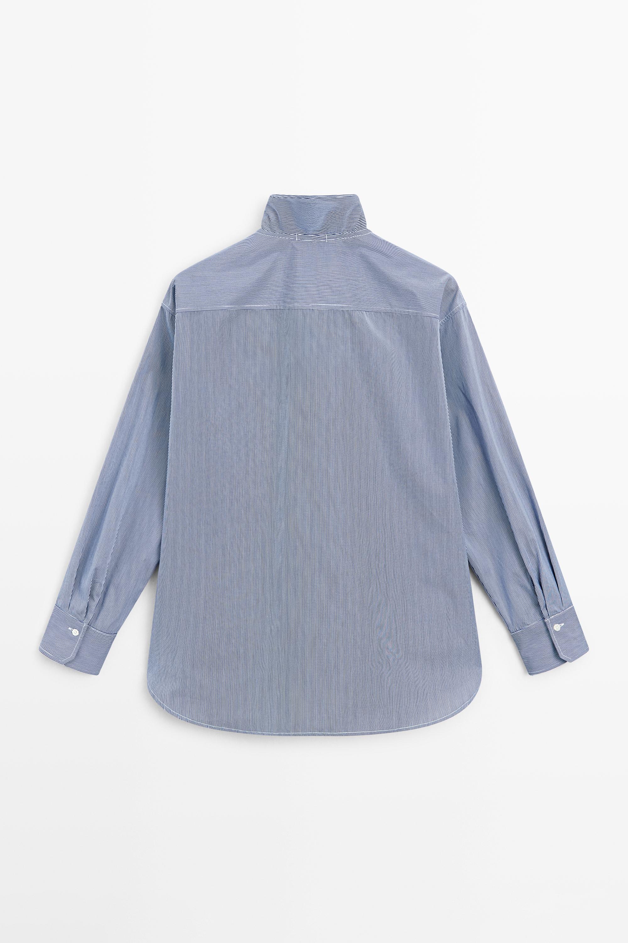 Shirt with ruffled collar detail