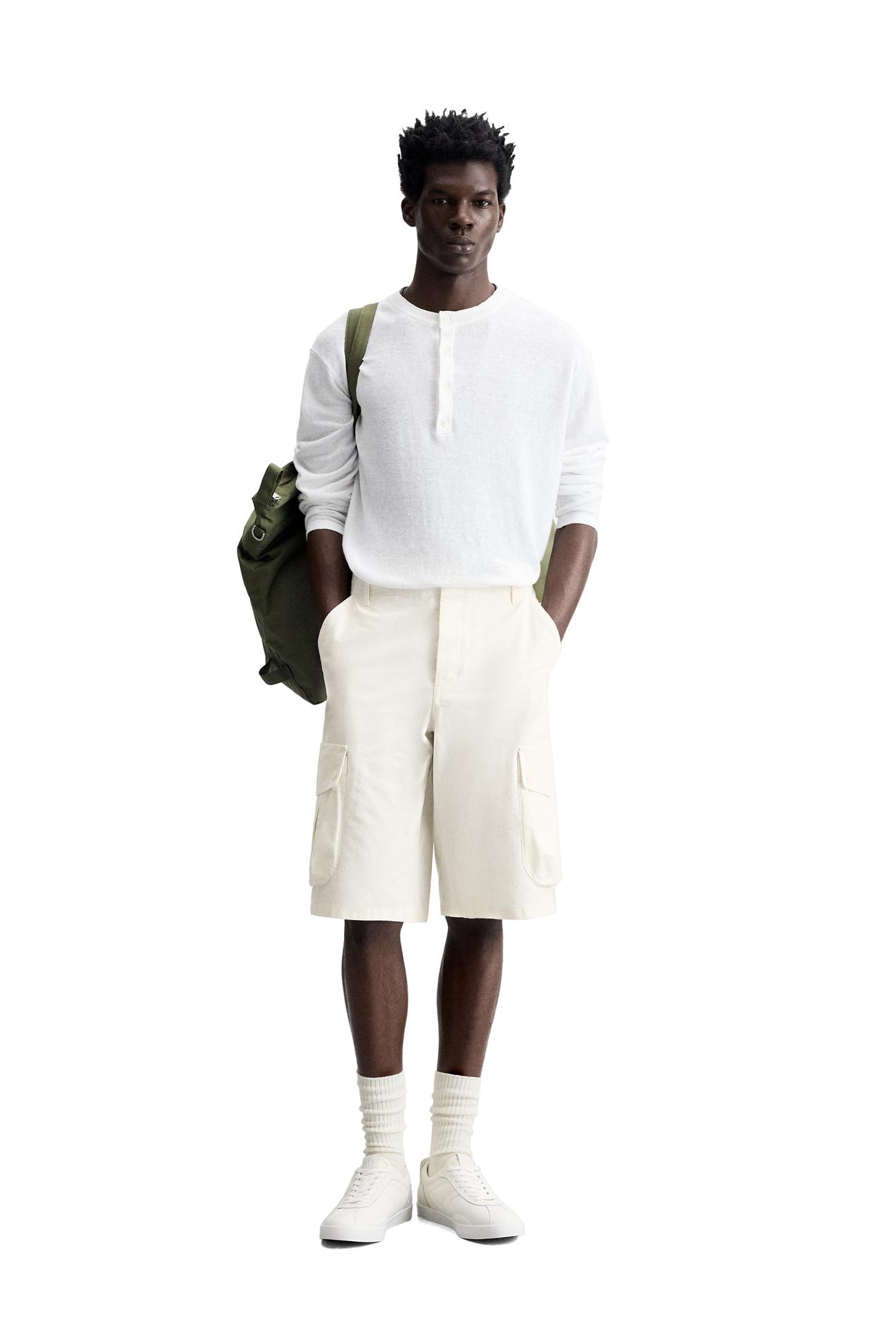CARGO BERMUDA SHORTS - White by Zara
