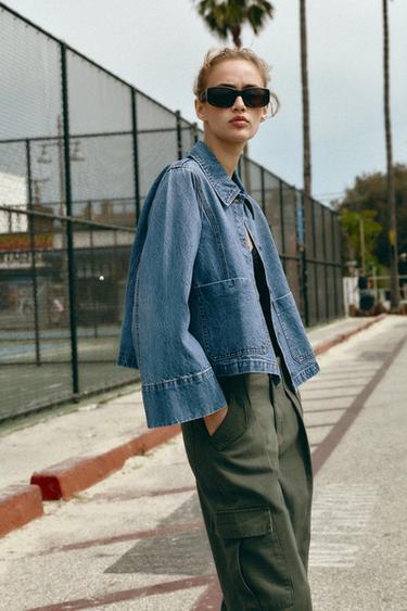 BLOUSON COURT Z1975 EN DENIM - Bleu moyen de Zara - Image 2