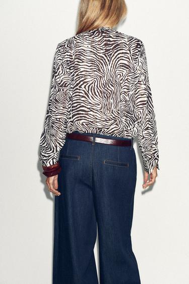 BLOUSE NŒUD IMPRIMÉ ANIMALIER - Zèbre de Zara - Image 5