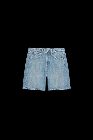 DENIM-BERMUDASHORTS MIT MITTELHOHEM BUND – TRF - Indigoblau von Zara