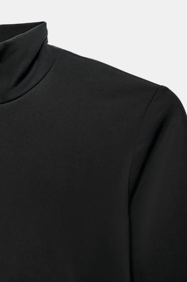 POLYAMIDE CROP T-SHIRT - Black by Zara - Image 6