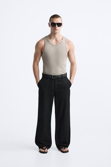 RIBBED TANK TOP - Brown / Taupe by Zara