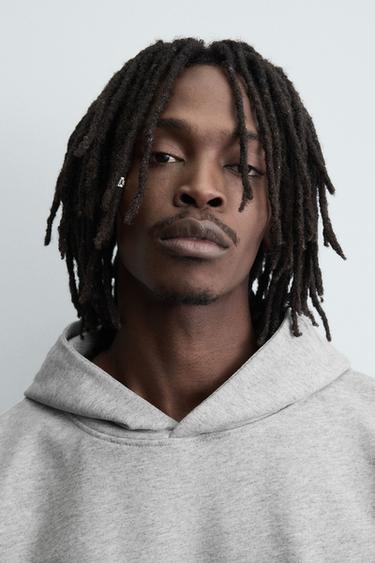 MOLETOM COM CAPUZ BÁSICO - Cinza-vigoré da Zara