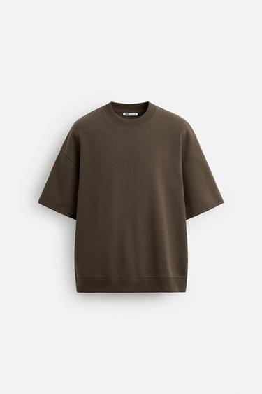 INTERLOCK TEXTURED SWEATSHIRT - Dark brown by Zara
