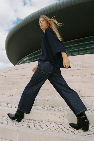 JEANS Z1975 STRAIGHT TIRO ALTO - Azul de Zara