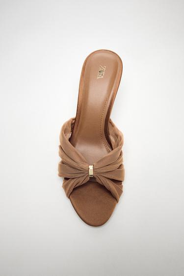 MESH DETAIL SANDALS - Brown by Zara