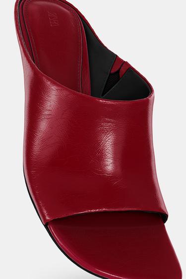 LEATHER MULE SANDALS - LIMITED EDITION - Red by Zara - Image 0