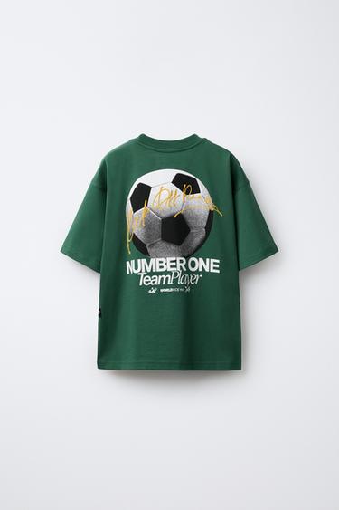 T-SHIRT IMPRIMÉ FOOTBALL - VERT de Zara - Image 1