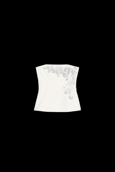 STRASS-BANDEAU-TOP - Cremefarben von Zara - Bild 0