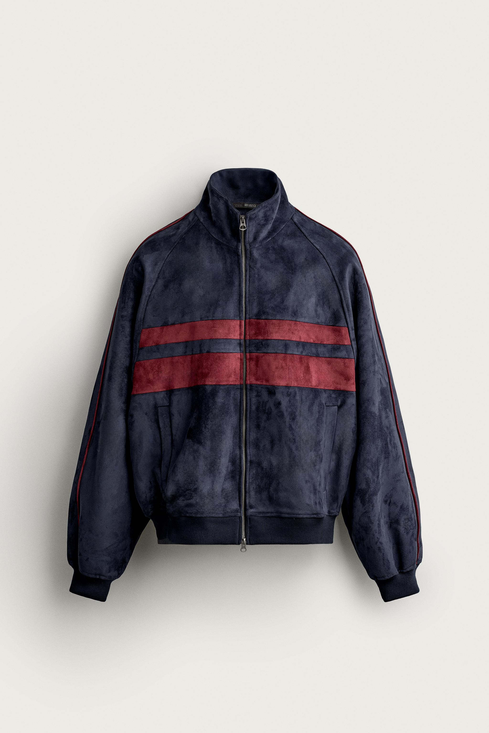BLOUSON EFFET DAIM COLORIS CONTRASTE