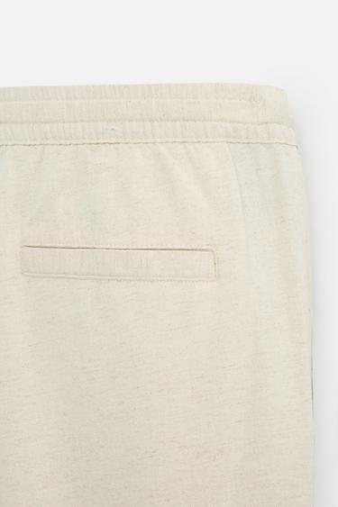 PANTALON RELAXED FIT COTON - LIN - Beige clair de Zara - Image 8