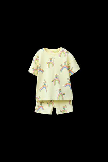 AGES 2-6/ UNICORN PRINT PYJAMAS - Yellow by Zara - Image 0