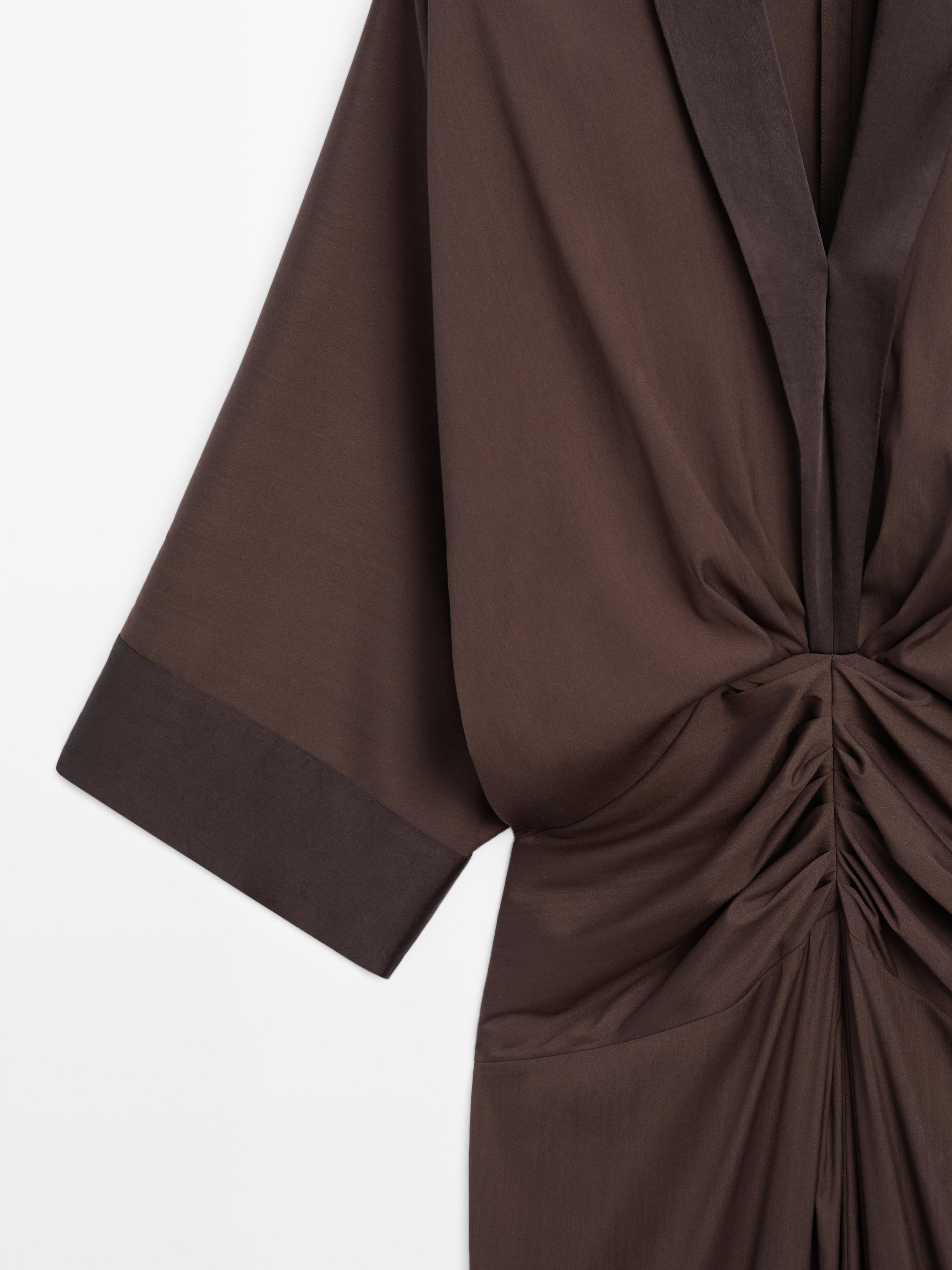 Long sleeve dress with gathered detail