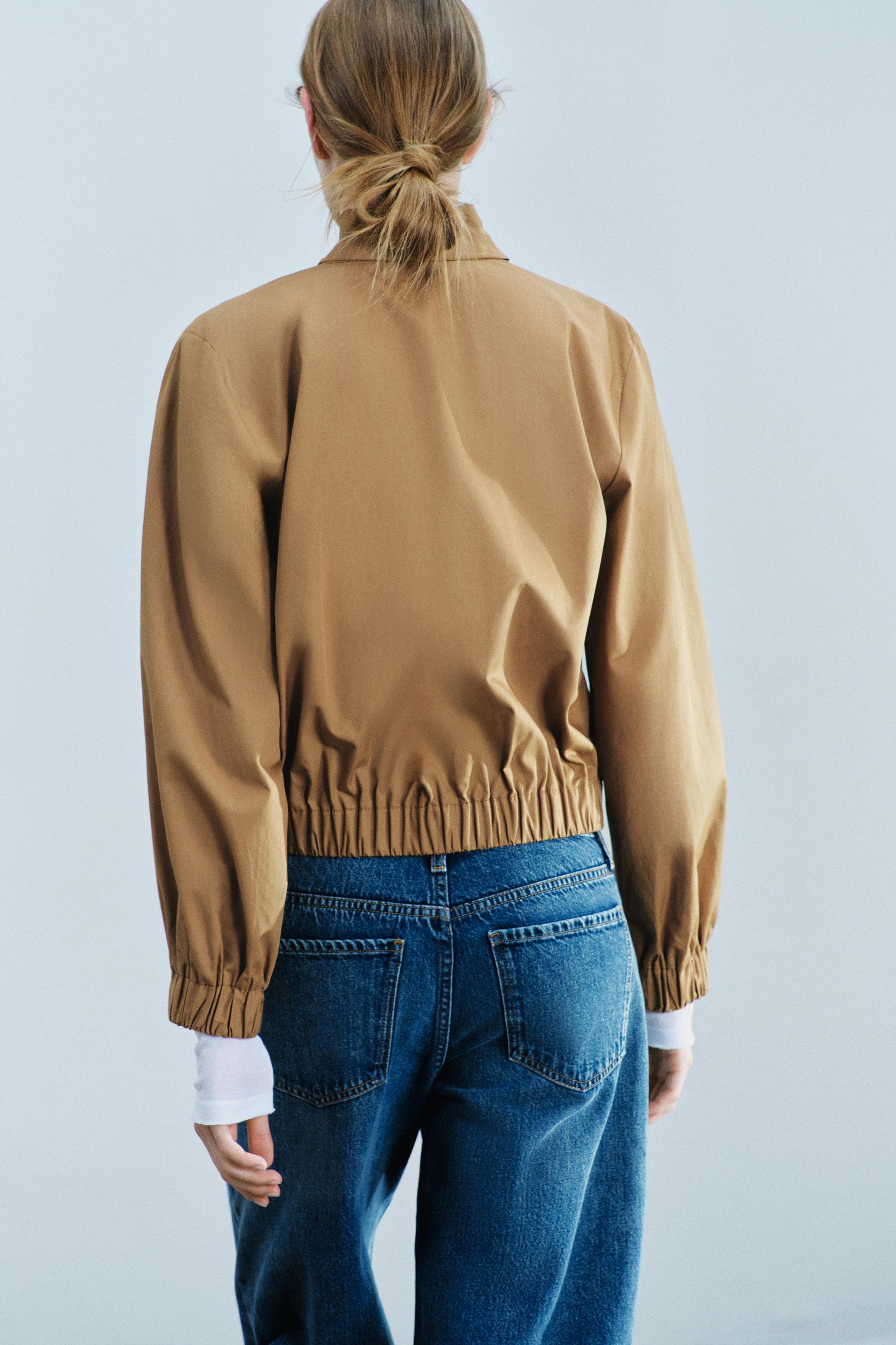 Zara ZW COLLECTION ÇAPRAZ KAPAMALI BOMBER GÖMLEK görsel 5