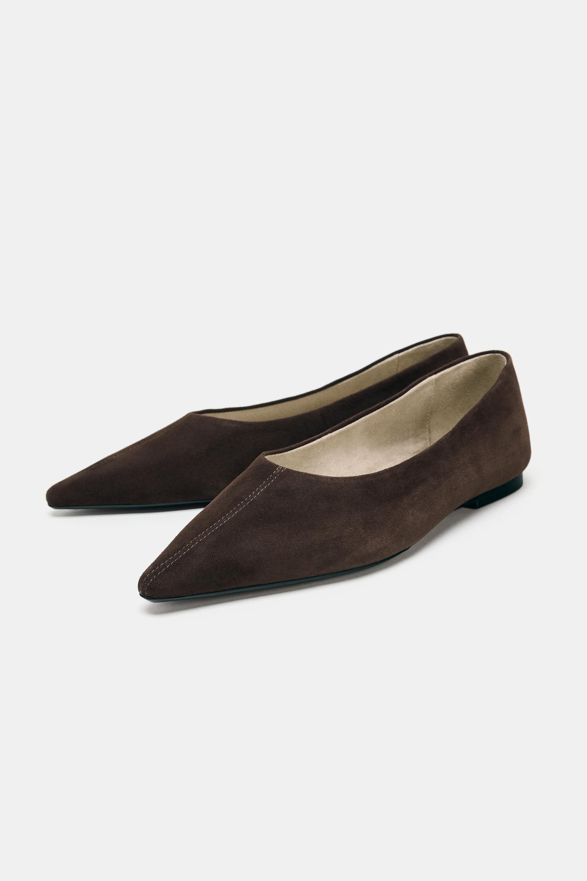 SUEDE POINTED BALLET FLATS