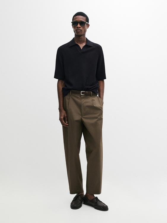Ribbed knit cotton polo sweater from Zara - $90