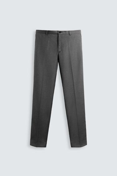 PANTALÓN TRAJE ESTRUCTURA - Gris Antracita de Zara