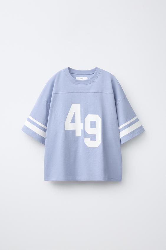VARSITY T-SHIRT - Blue by Zara - Image 0