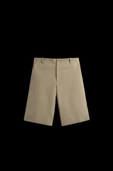 RELAXED-FIT-BERMUDASHORTS AUS BAUMWOLLE UND LEINEN - Rosttöne von Zara - Bild 0