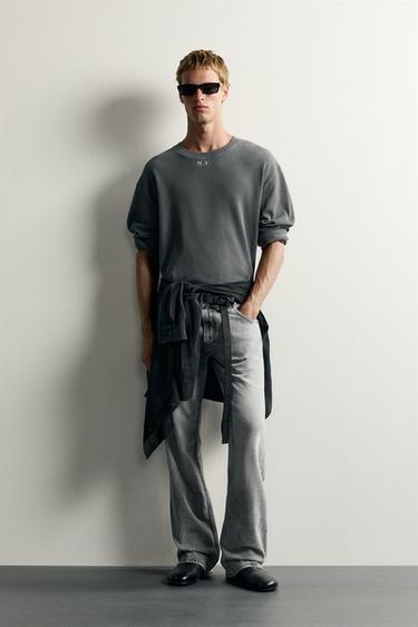 Zara FLARE FIT JEANS - Gray
