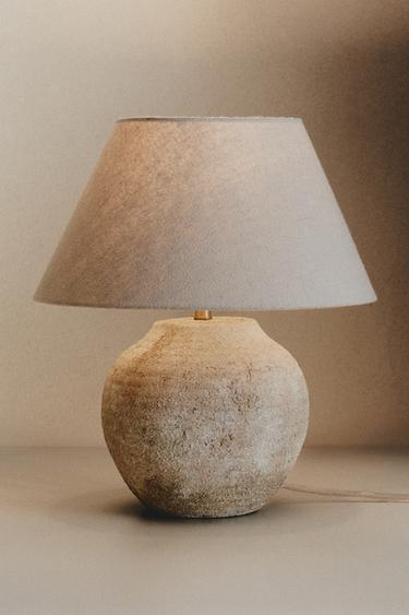 AGED CERAMIC TABLE LAMP - Terracotta by Zara