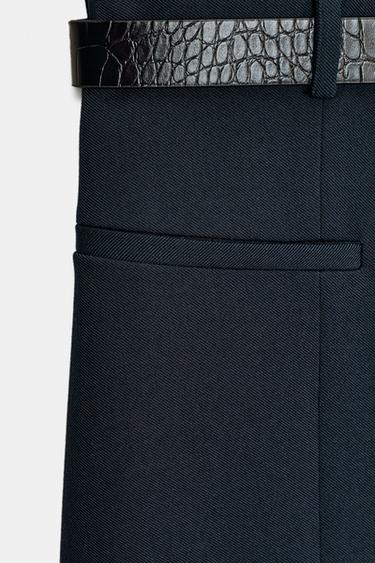 GILET LONG CEINTURE - Bleu marine de Zara - Image 8