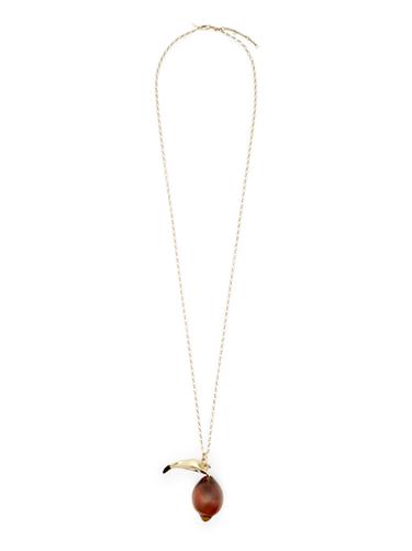 Zara Chain necklace with glass piece - Golden