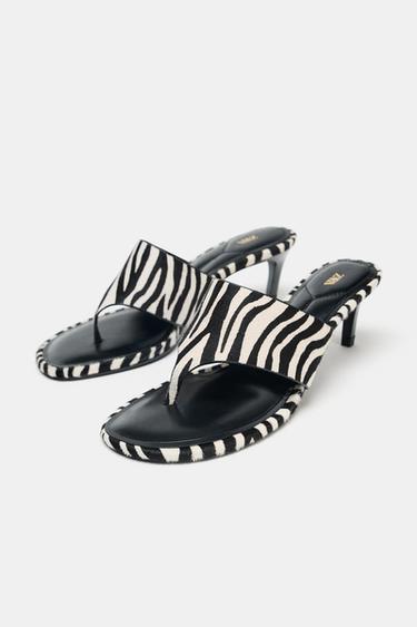 ANIMAL PRINT LEATHER SANDALS - Multicoloured de Zara - Image 2