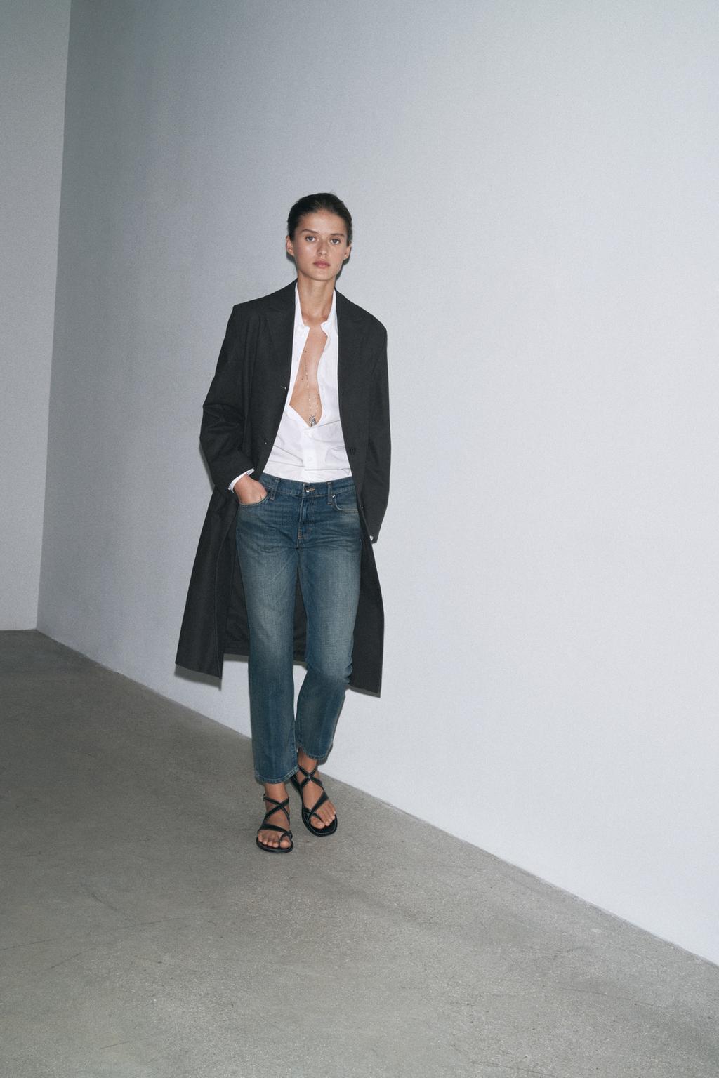Thumbnail image for ZW COLLECTION STRAIGHT LOW-RISE CROPPED JEANS