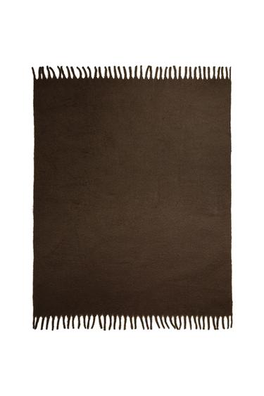 MOHAIR EFFECT BLANKET - Brown by Zara